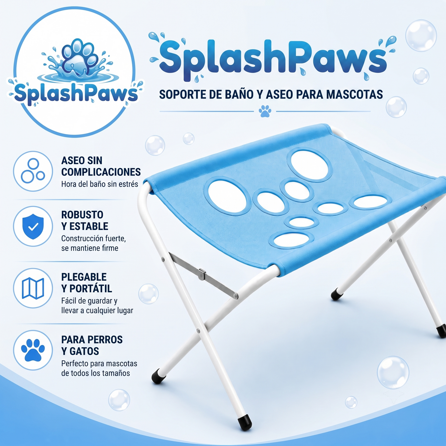 SplashPaws™ Soporte Baño y Aseo de Mascotas