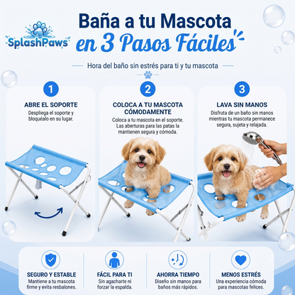 SplashPaws™ Soporte Baño y Aseo de Mascotas